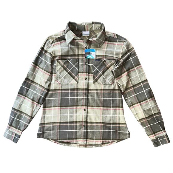 NWT Columbia Ferntree Gully Stretch Flannel Long Sleeve Shirt Women's Medium - Picture 1 of 7